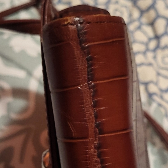 Brighton Crossbody Wallet Purse Brown Crocodile - Picture 6 of 13